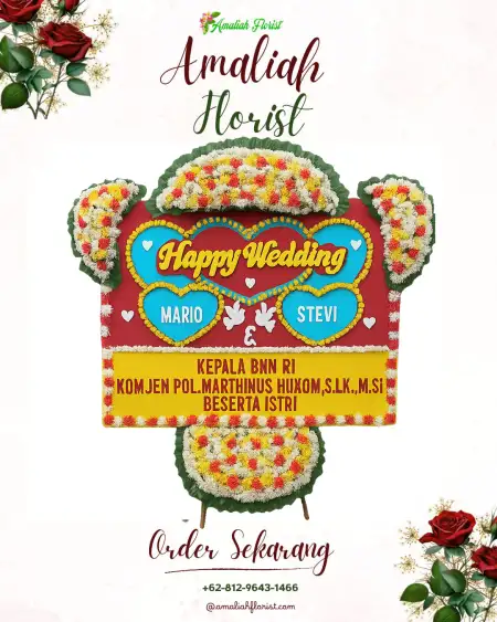 Papan Bunga Pernikahan Marancar